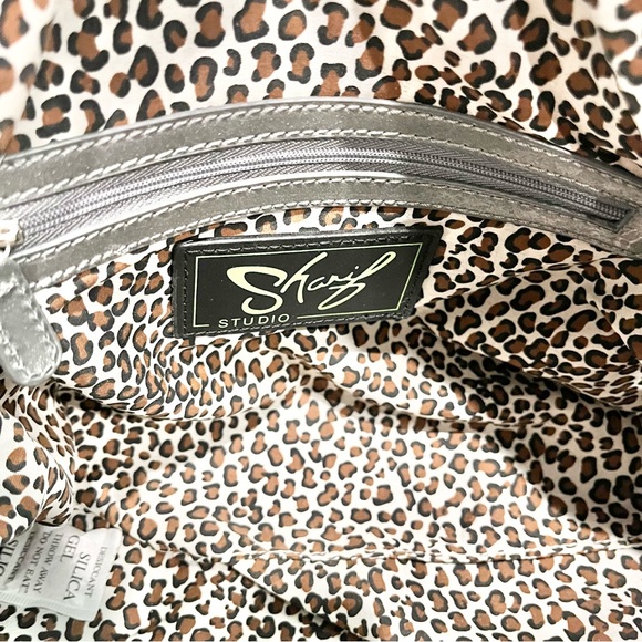 Sharif 1827 Pink/Silver Floral Shoulder Bag With Detachable Mirrored Pouch NWOT - Picture 6 of 14